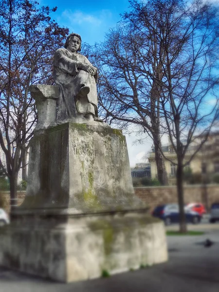 Estátua Honore Balzac Alexandre Falguiere Oitavo Distrito Paris — Fotografia de Stock