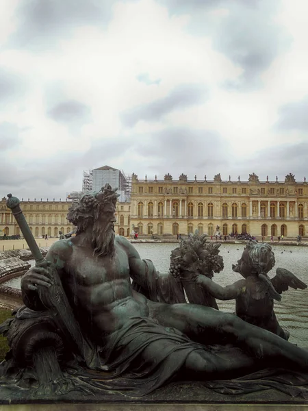 Szobra Versailles Palota Egy Legnagyobb Szabadtéri Szobor Múzeum Világon Párizs — Stock Fotó