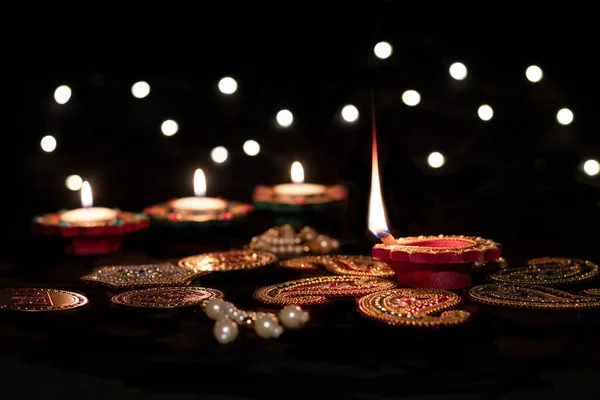 Světelné Lampy Během Festivalu Diwali — Stock fotografie