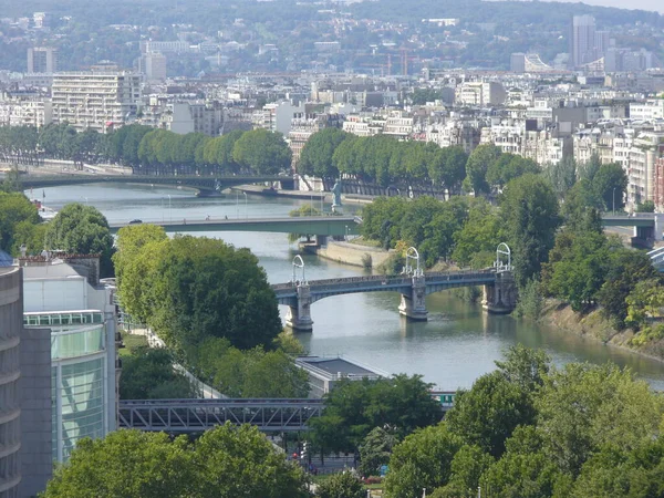 Parijs Uitzicht Seine Vanaf Eiffeltoren — Stockfoto