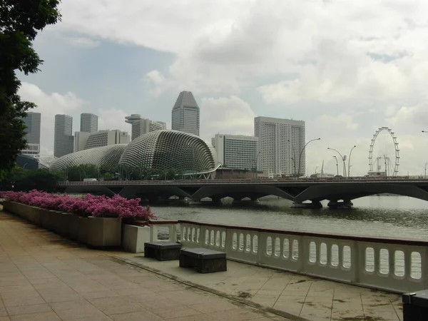 Ανάχωμα Και Γέφυρα Της Σιγκαπούρης — Φωτογραφία Αρχείου