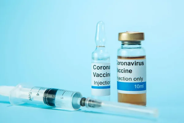 Coronavirus Vaccine Corona Virus Vaccine Concept Syringe Vaccine Concept Fight — Stock Photo, Image