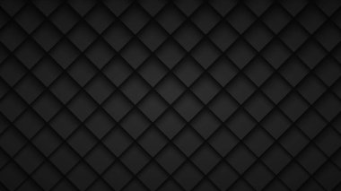Siyah arkaplan, dokuma duvarında soyut geometrik kare tasarımı. Vektör çizimi. 10 saniye.