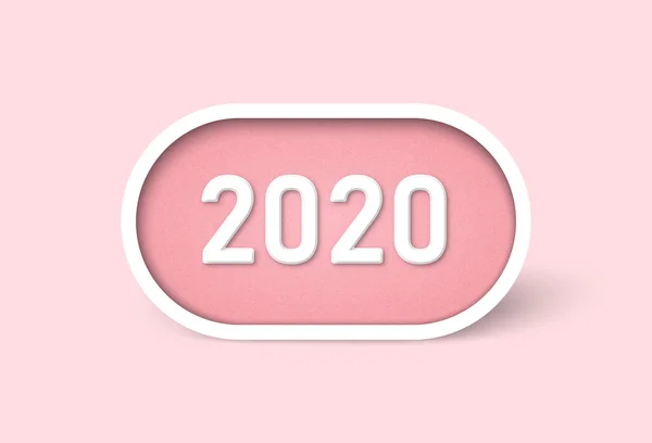 2020 Mutlu yıllar ikon tasarımı. Vektör çizimi. 10 saniye.