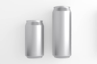 Alüminyum kutu 330 ve 500 ml. 3d çizim