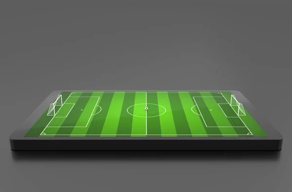 Concepto de campo de fútbol. Ilustración 3D —  Fotos de Stock