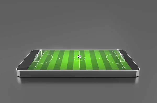 Concepto de campo de fútbol. Ilustración 3D — Foto de Stock