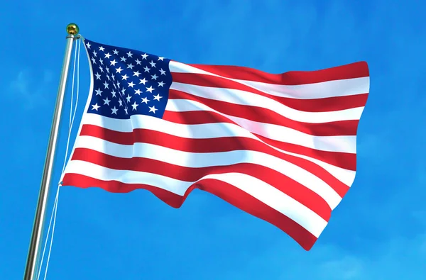 Vlag van de Verenigde Staten, Amerikaanse vlag. 3D illustratie — Stockfoto