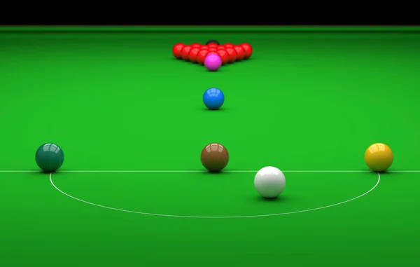 Ball Snooker na stole. ilustracja 3D — Zdjęcie stockowe