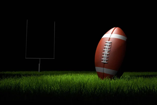 American Football auf dem Spielfeld. 3D-Illustration — Stockfoto