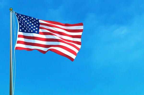 Vlajka USA, americká vlajka. 3D obrázek — Stock fotografie