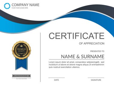 Vektör sertifika şablonu.