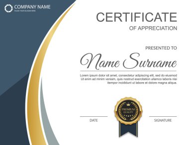 Vektör sertifika şablonu.