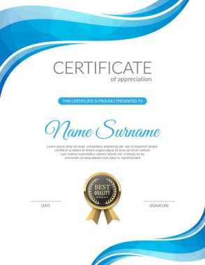 Vektör sertifika şablonu.