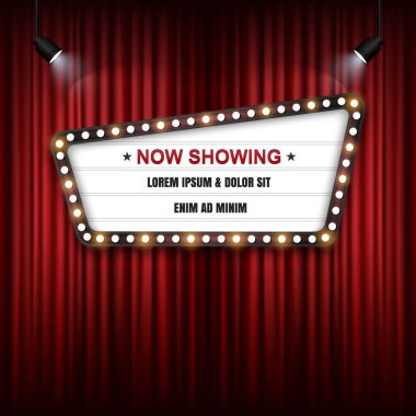 Tiyatro Sinema işareti. Vektör çizim