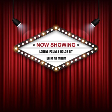 Tiyatro Sinema işareti. Vektör çizim