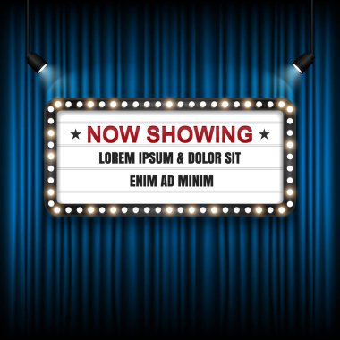 Tiyatro Sinema işareti. Vektör çizim