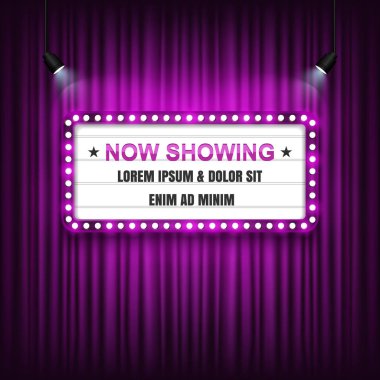 Tiyatro Sinema işareti. Vektör çizim