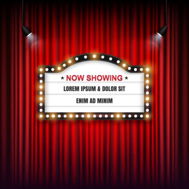 Tiyatro Sinema işareti. Vektör çizim