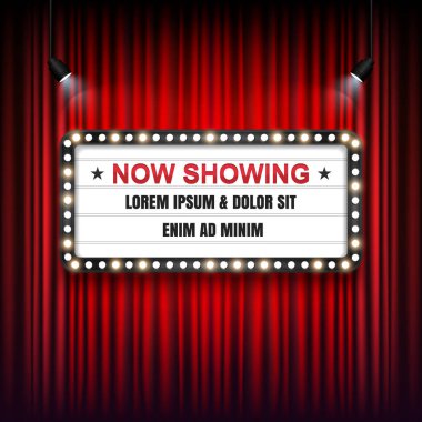 Tiyatro Sinema işareti. Vektör çizim