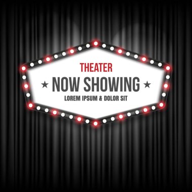 Tiyatro Sinema işareti. Vektör çizim