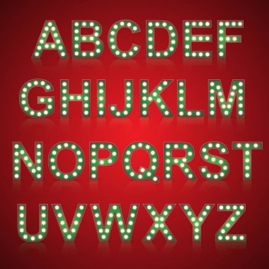 Ampul lambalı ayarla alfabe vektör