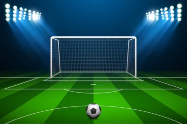 Futbol gol ve top vektör çizimi.