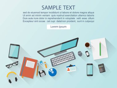 İş yeri kavramı, düz tasarım, vektör