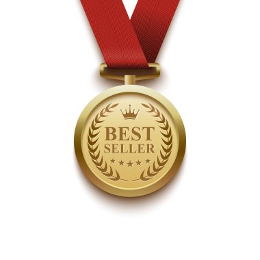 Altın madalya Best seller, vektör