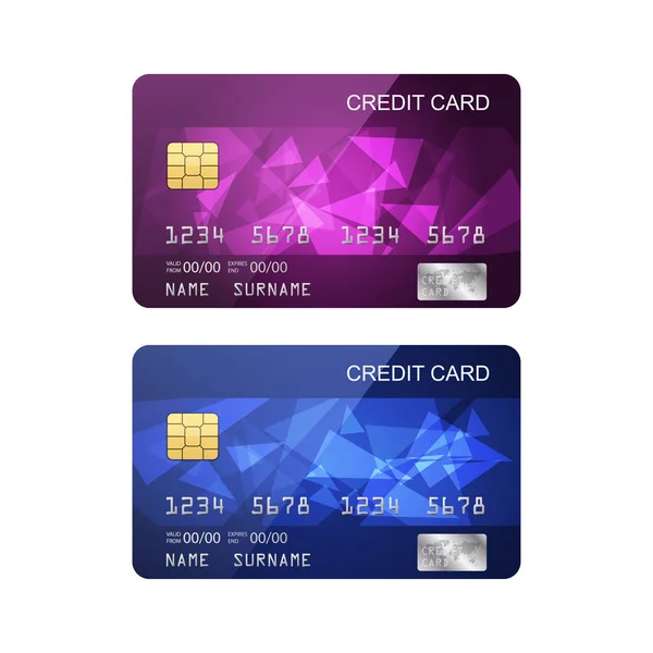 Cartão de crédito isolado no fundo branco, vetor — Vetor de Stock