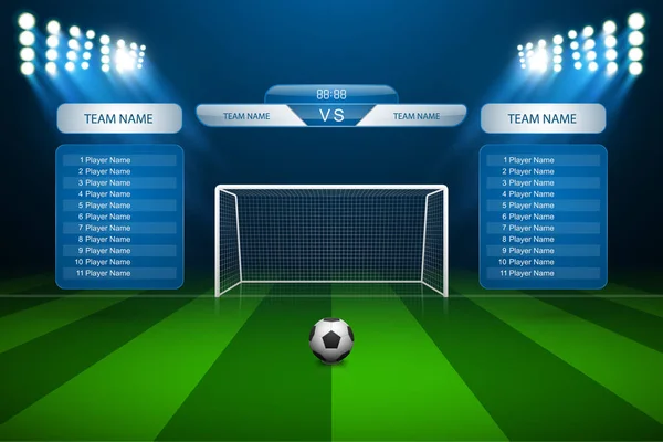 Fútbol Gol Con Marcador Vector — Vector de stock