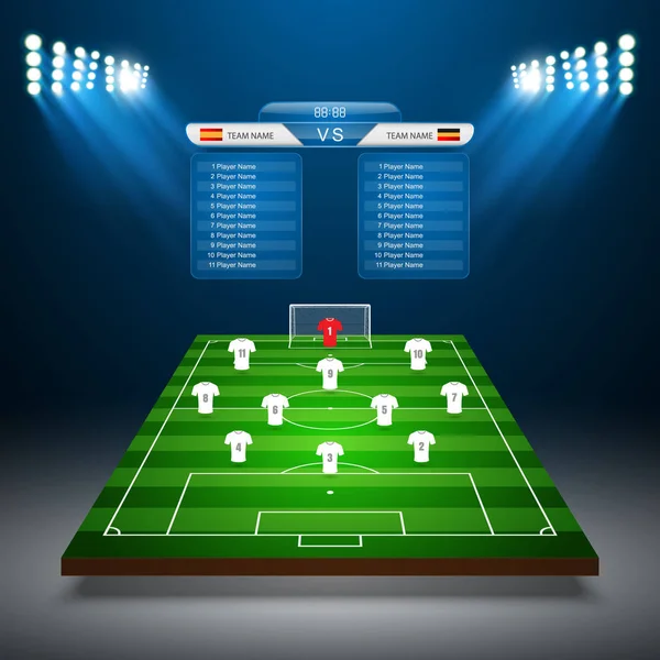 Boisko Piłki Nożnej Tablicy Wyników Wektor — Wektor stockowy
