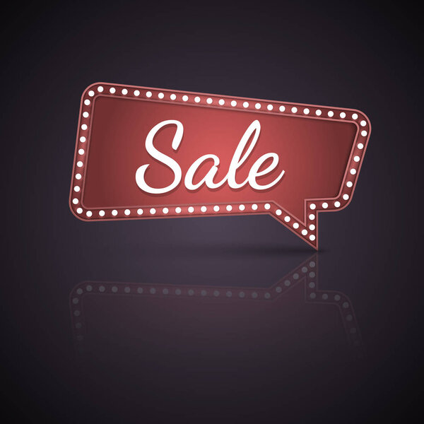 Retro sale banner, Retro light banner, Vector