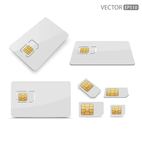 Sim Card White Background Vector — Stock Vector