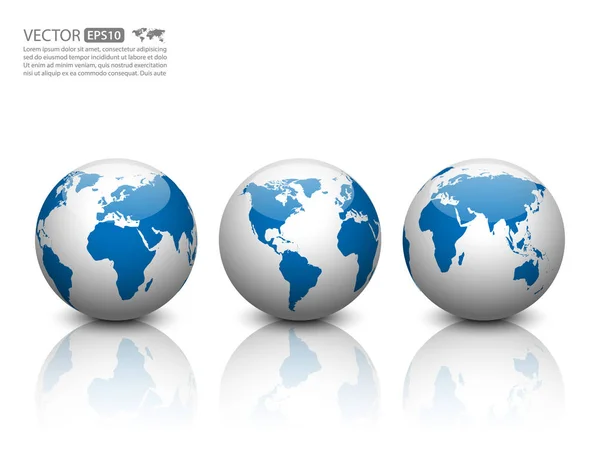 Vector Globe Icon White Background — Stock Vector