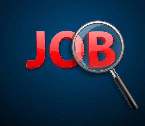 Концепция поиска работы с помощью Magnifying Glass.vector
