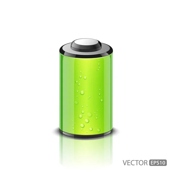 Illustrazione Vettoriale Dell Icona Della Batteria Verde — Vettoriale Stock