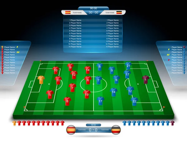 Vetor Campo Futebol Com Placar Vetor — Vetor de Stock