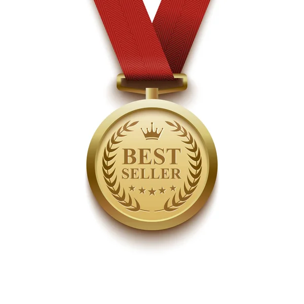 Medalha Ouro Best Seller Vector — Vetor de Stock