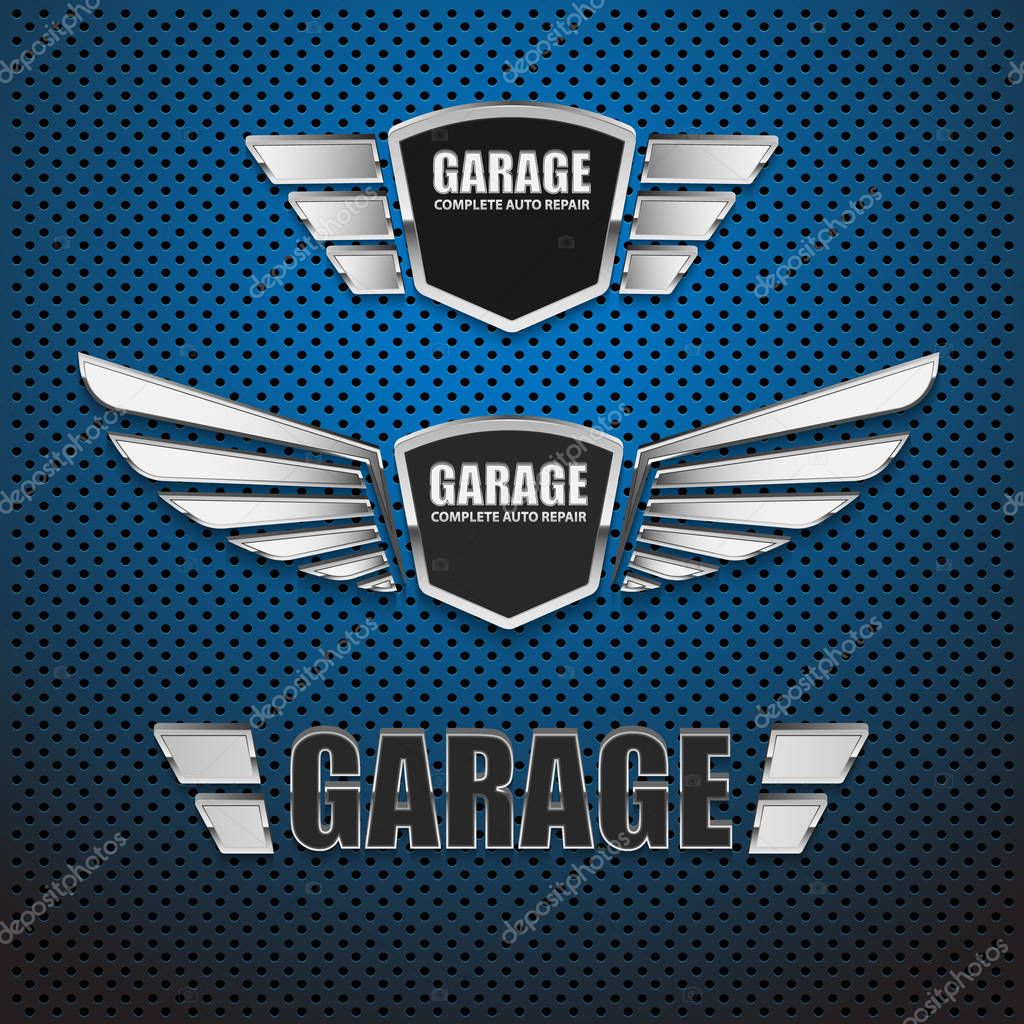 Vintage garage retro label design. vector