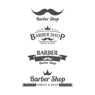 Vintage kuaför dükkanı logo kümesi. vektör