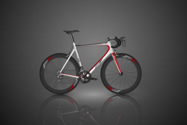 Koyu arka plan üzerinde gerçekçi bisiklet. vektör