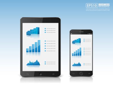 Smartphone ile iş graph.vector