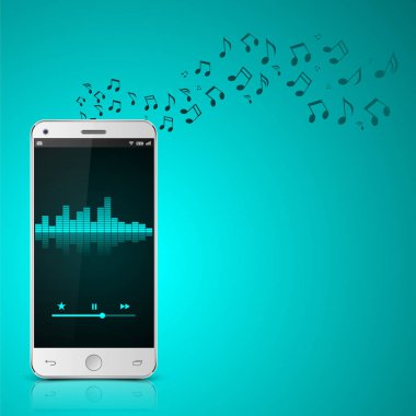 Smartphone ile müzik notes.vector