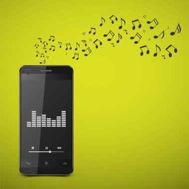 Smartphone ile müzik notes.vector