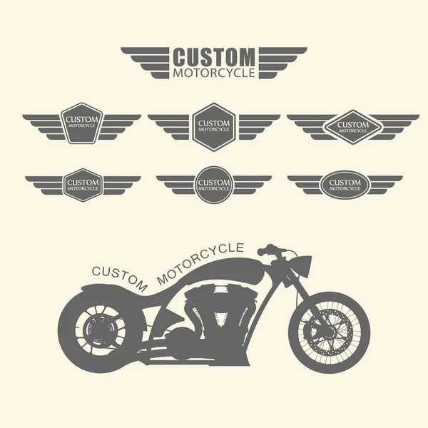 Vintage Benutzerdefinierte Motorrad Etiketten Vektor — Stockvektor