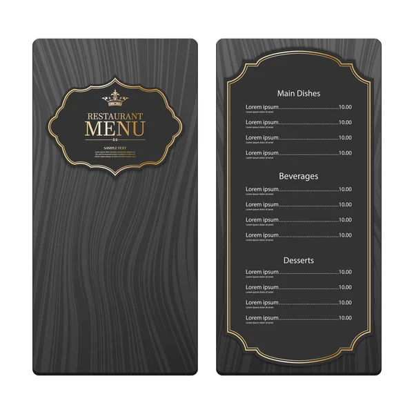 Menu Restaurant Design Vecteur — Image vectorielle
