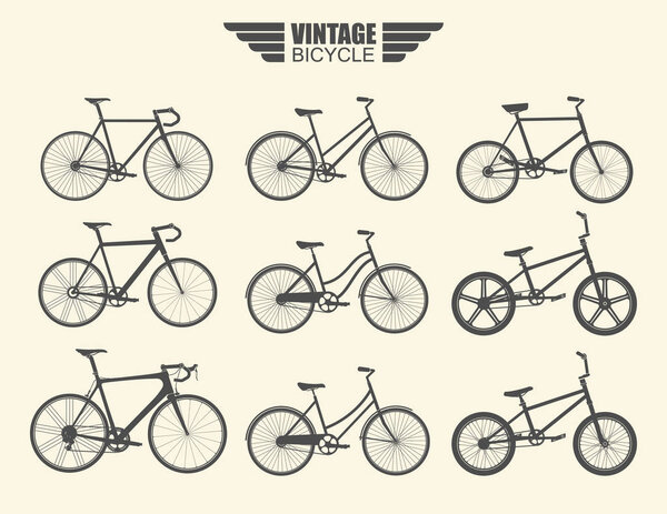 векторный набор велосипедов
.