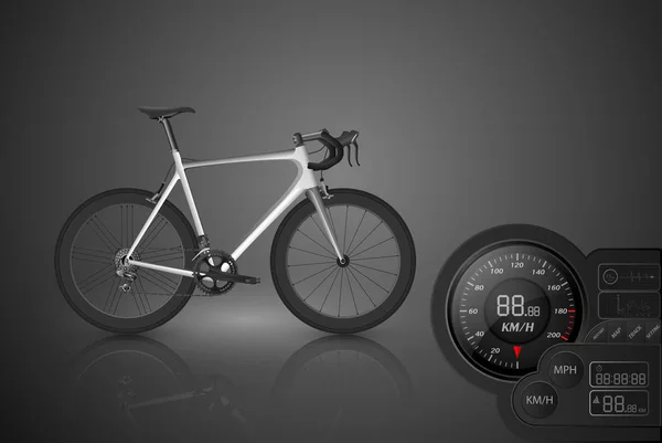 Realistic Bicycle Speedometer Vector — Stock Vector