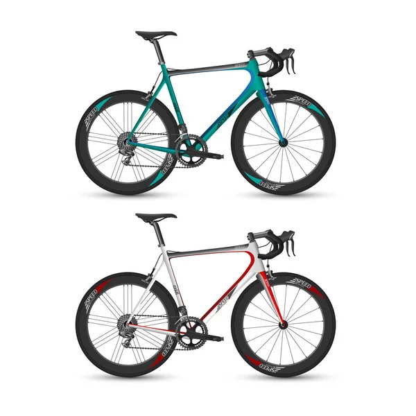 Bicicleta Realista Sobre Fondo Blanco Vector — Vector de stock